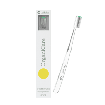 Biodegradable OrganiCare toothbrush with antibacterial protection - Green